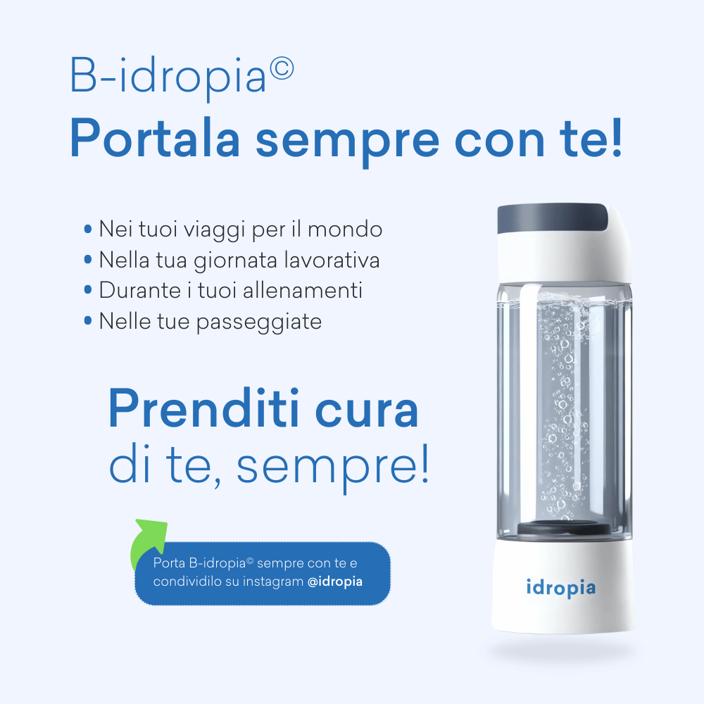 B-idropia© | La prima borraccia d'acqua con generatore di idrogeno